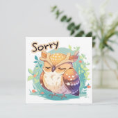 Sorry Zachte Uil Vogel Feestdagenkaart (Staand voorkant)