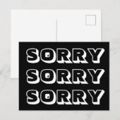 Sorry, zwart wit, modern vet briefkaart (Voorkant / Achterkant)