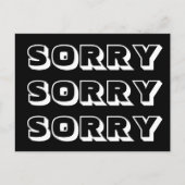 Sorry, zwart wit, modern vet briefkaart (Voorkant)