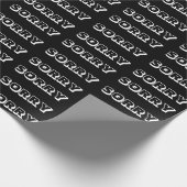Sorry, zwart wit, modern, vet geschenk cadeaupapier (Hoek)