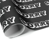 Sorry, zwart wit, modern, vet geschenk cadeaupapier (Rol Hoek)