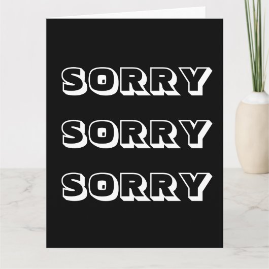 Sorry, zwart wit, modern vet kaart (Voorkant)
