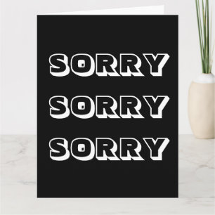 Sorry, zwart wit, modern vet kaart