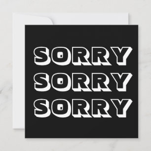 Sorry, zwart wit, modern vet kaart