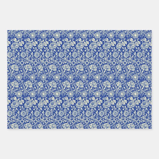 Sorta Blue Calico en strepen Inpakpapier Vel (Voorkant)