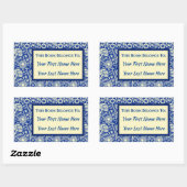 Sorta Blue Calico gepersonaliseerde boekenplaten Rechthoekige Sticker (Vel)