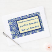 Sorta Blue Calico gepersonaliseerde boekenplaten Rechthoekige Sticker (Envelop)