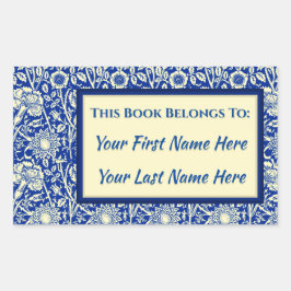 Sorta Blue Calico gepersonaliseerde boekenplaten Rechthoekige Sticker