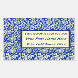 Sorta Blue Calico gepersonaliseerde boekenplaten Rechthoekige Sticker