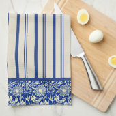 Sorta Blue Calico Stripe (keukenhanddoek) Theedoek (Quarter Fold)