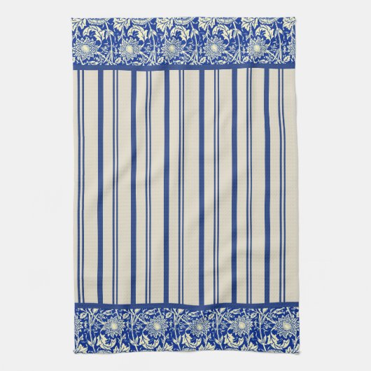 Sorta Blue Calico Stripe (keukenhanddoek) Theedoek (Verticaal)