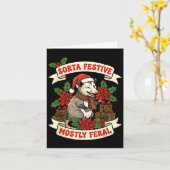 Sorta Festive Mostly Feral Ossum Funny Christmas H Kaart (Gele Bloem)