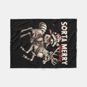 Sorta Merry Sorta Enge Kerst Grappige Wasbeer Ri Fleece Deken (Voorkant (Horizontaal))