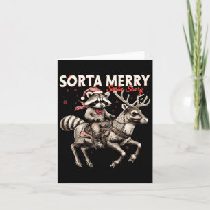Sorta Merry Sorta Enge Kerst Grappige Wasbeer Ri Kaart