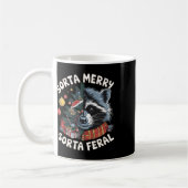 Sorta Merry Sorta Feral Grappige Wasbeerliefhebber Koffiemok (Links)
