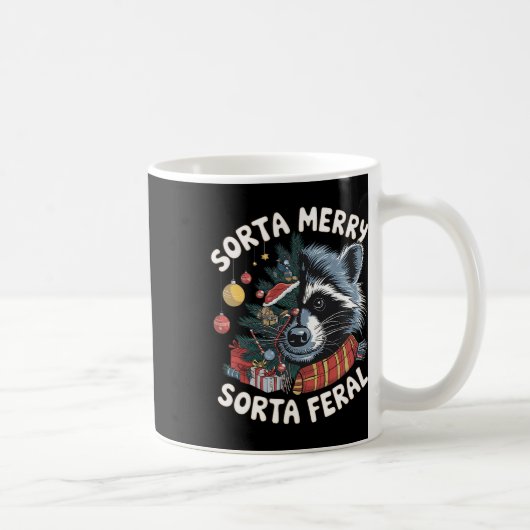 Sorta Merry Sorta Feral Grappige Wasbeerliefhebber Koffiemok (Rechts)