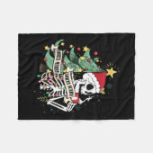 Sorta Merry Sorta Scary Skeleton Hot Cocoa Kerst Fleece Deken (Voorkant (Horizontaal))
