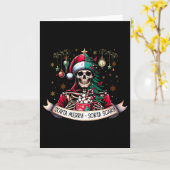 Sorta Merry Sorta Scary Skeleton Warme Cocolade Ke Kaart (Gele Bloem)