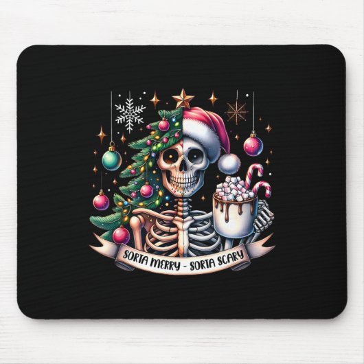 Sorta Merry Sorta Scary Skeleton Warme Cocolade Ke Muismat (Voorkant)