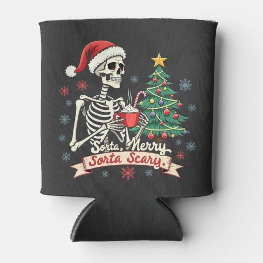 Sorta Merry Sorta Scary Spooky Skeleton Xmas Blikjeskoeler (Voorkant)