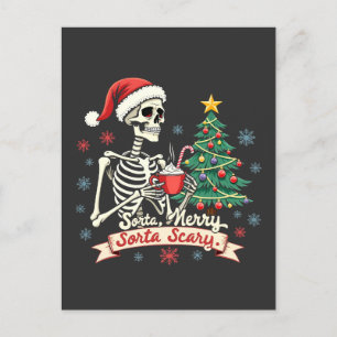Sorta Merry Sorta Scary Spooky Skeleton Xmas Briefkaart
