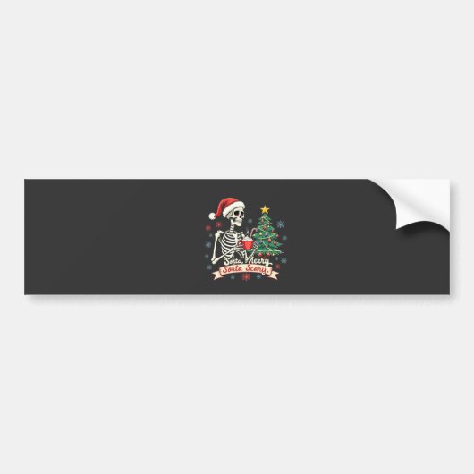Sorta Merry Sorta Scary Spooky Skeleton Xmas Bumpersticker (Voorkant)