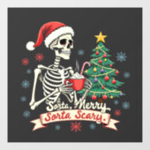 Sorta Merry Sorta Scary Spooky Skeleton Xmas Raamsticker (Vel)