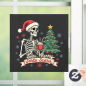 Sorta Merry Sorta Scary Spooky Skeleton Xmas Raamsticker (Huis)