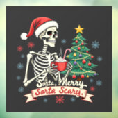 Sorta Merry Sorta Scary Spooky Skeleton Xmas Raamsticker (Vel 3)