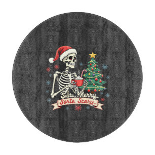 Sorta Merry Sorta Scary Spooky Skeleton Xmas Snijplank