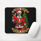 Sorta Merry Sorta Y Christmas Funny Skeleton Xmas  Muismat (Met muis)