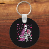 Sorta Merry Sorta Y Funny Christmas Skeleton Tree Sleutelhanger (Voorkant)