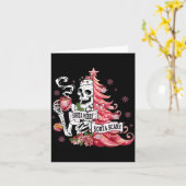 Sorta Merry Sorta Y Funny Skeleton Christmas Kaart (Gele Bloem)