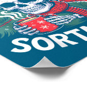 Sorta Merry Sorta Y Skeleton With Santa Hat Poster (Hoek)