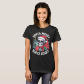 Sorta Merry Sorta Y Skeleton With Santa Hat  T-shirt (Voorkant volledig)