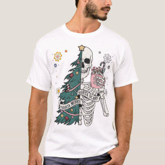 Sorta Scary Merry Sorta Christmas Skeleton Tree Sa T-shirt