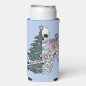 "Sorta Scary Sorta Merry" Kerstskelet Seltzer Blikjeskoeler (Seltzer Voorkant)