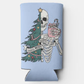 "Sorta Scary Sorta Merry" Kerstskelet Seltzer Blikjeskoeler (Achterkant)