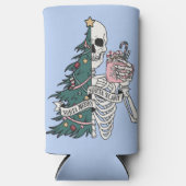 "Sorta Scary Sorta Merry" Kerstskelet Seltzer Blikjeskoeler (Voorkant)