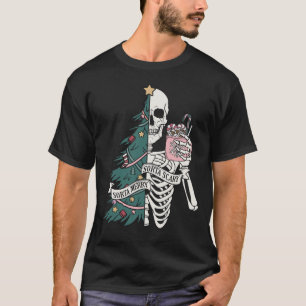"Sorta Scary Sorta Merry" Kerstskelet T-shirt