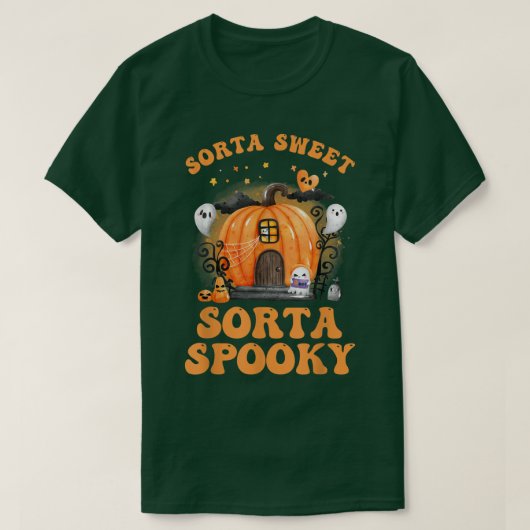 Sorta Sorta Spooky Waterverf Haunted House T-shirt (Design voorkant)