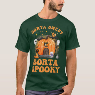 Sorta Sorta Spooky Waterverf Haunted House T-shirt