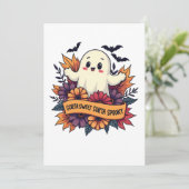 Sorta Sweet Sorta Spooky Halloween Ghost Herfst Lo Bedankkaart (Staand voorkant)