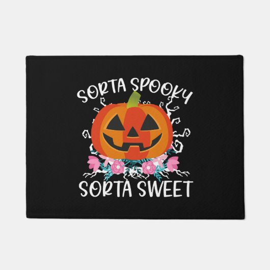 Sorta Sweet Sorta Spooky Halloween pompoen vrouwen Deurmat (Voorkant)