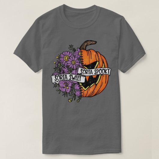 Sorta Sweet Sorta Spooky Halloween Pumpkin Trick O T-shirt (Design voorkant)