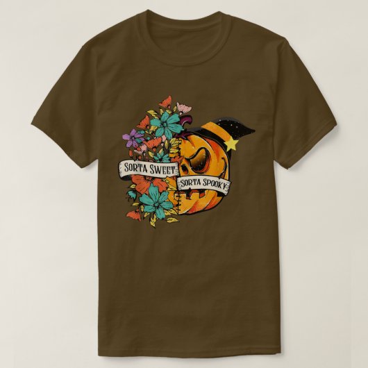 Sorta Sweet Sorta Spooky Pumpkin Scary Halloween F T-shirt (Design voorkant)