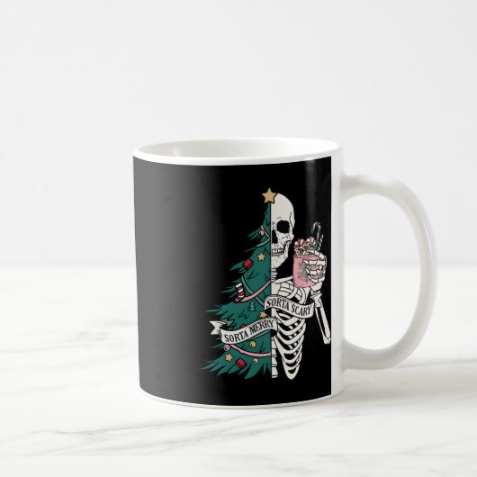 Sorta vrolijk sorta eng kerst koffiemok (Rechts)