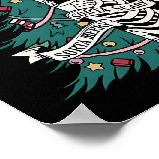 Sorta vrolijk sorta eng kerst poster (Hoek)