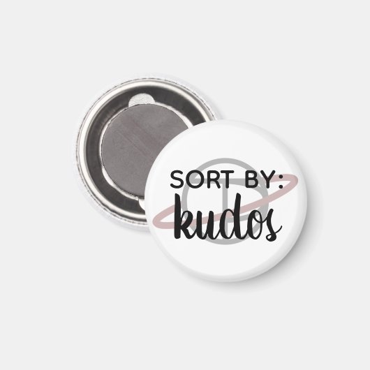 "Sorteer op: Kudos" kleine magneet (Voorkant / Achterkant)