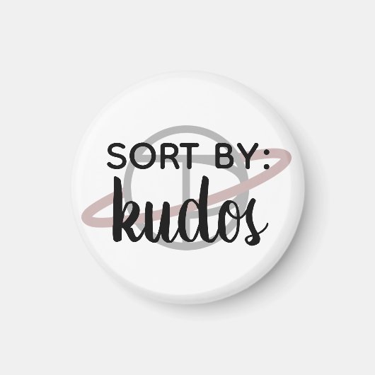 "Sorteer op: Kudos" kleine magneet (Voorkant)